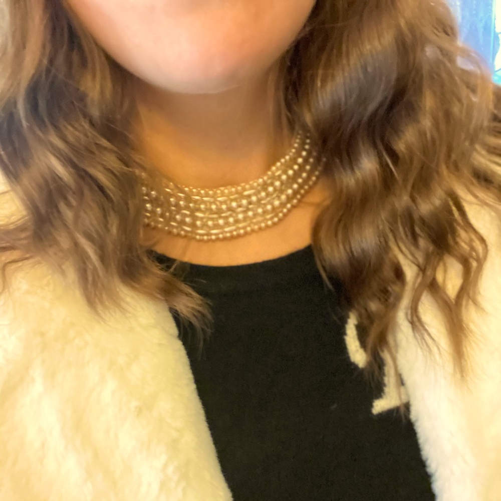 Vintage ‘50s faux pearl collar necklace